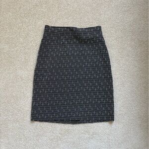 Grey Embroidered A Line Skirt